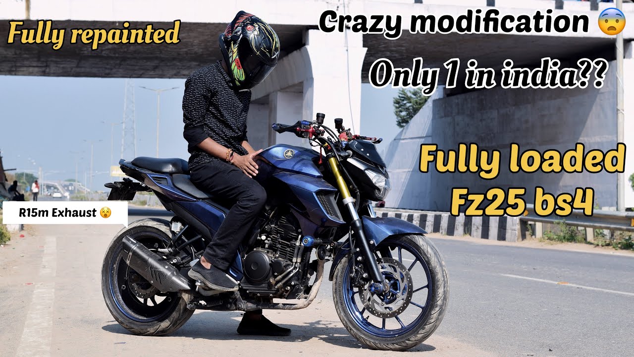 FZ25 Modified ||Fully Loaded||NORTH INDIA Single Piece Worth 60000||Yamaha FZ25 BS4 Modified Review