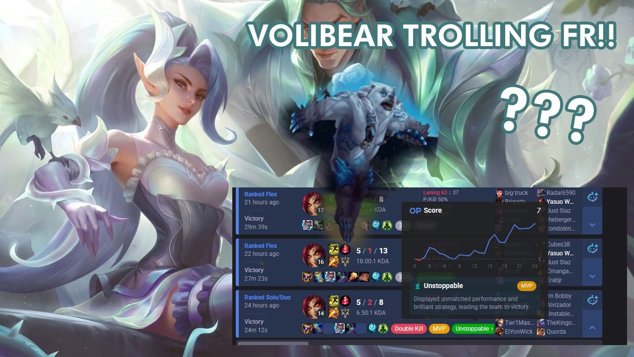 Diary Game 9: This Volibear camp mid lane Nasus, so I got free objective all game!! OTP Zyra jg!!