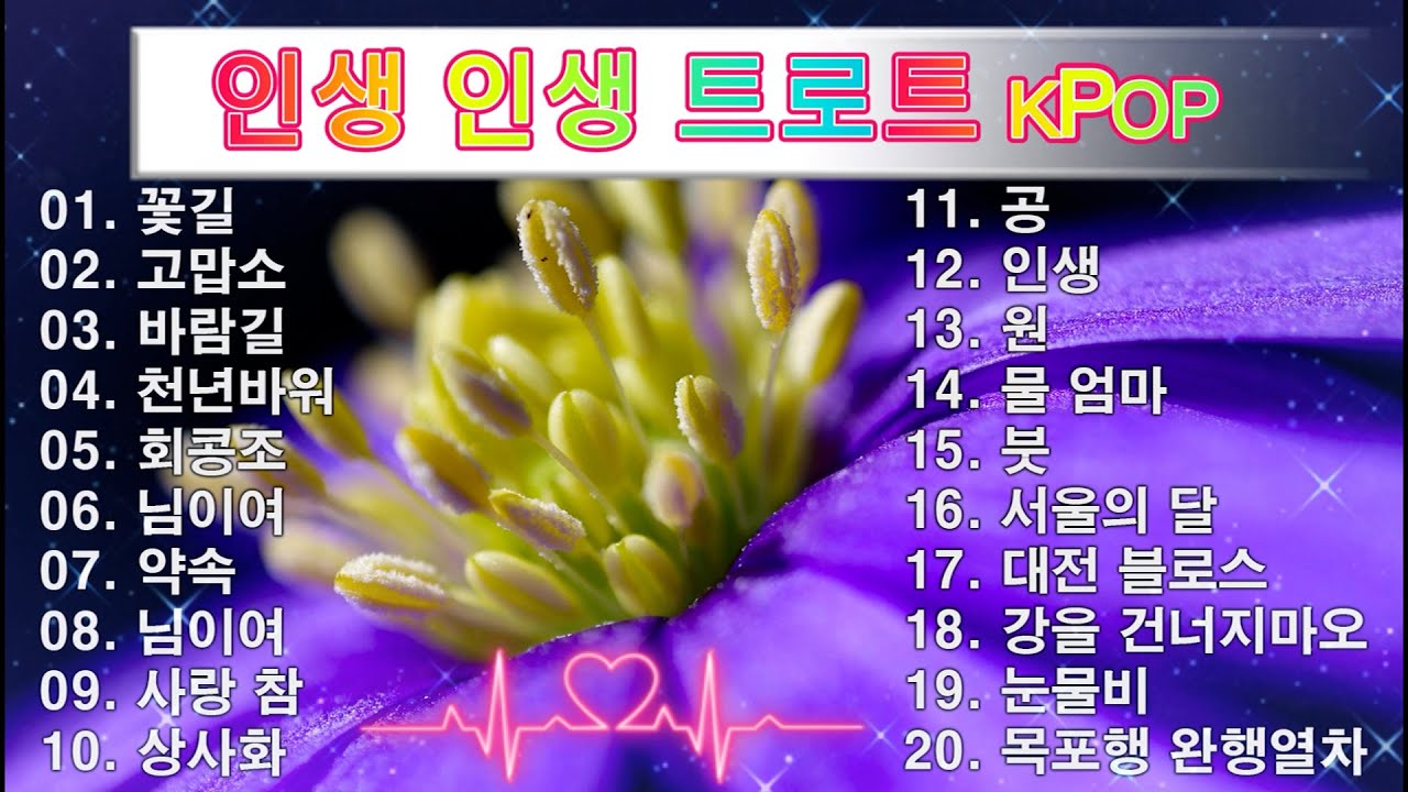 인생 인생 트로트 KPOP (TROT) PLAYLIST ☘️ ( 꽃길.상사화.여인의 눈물.회룡포.바람길...) #Kpop
