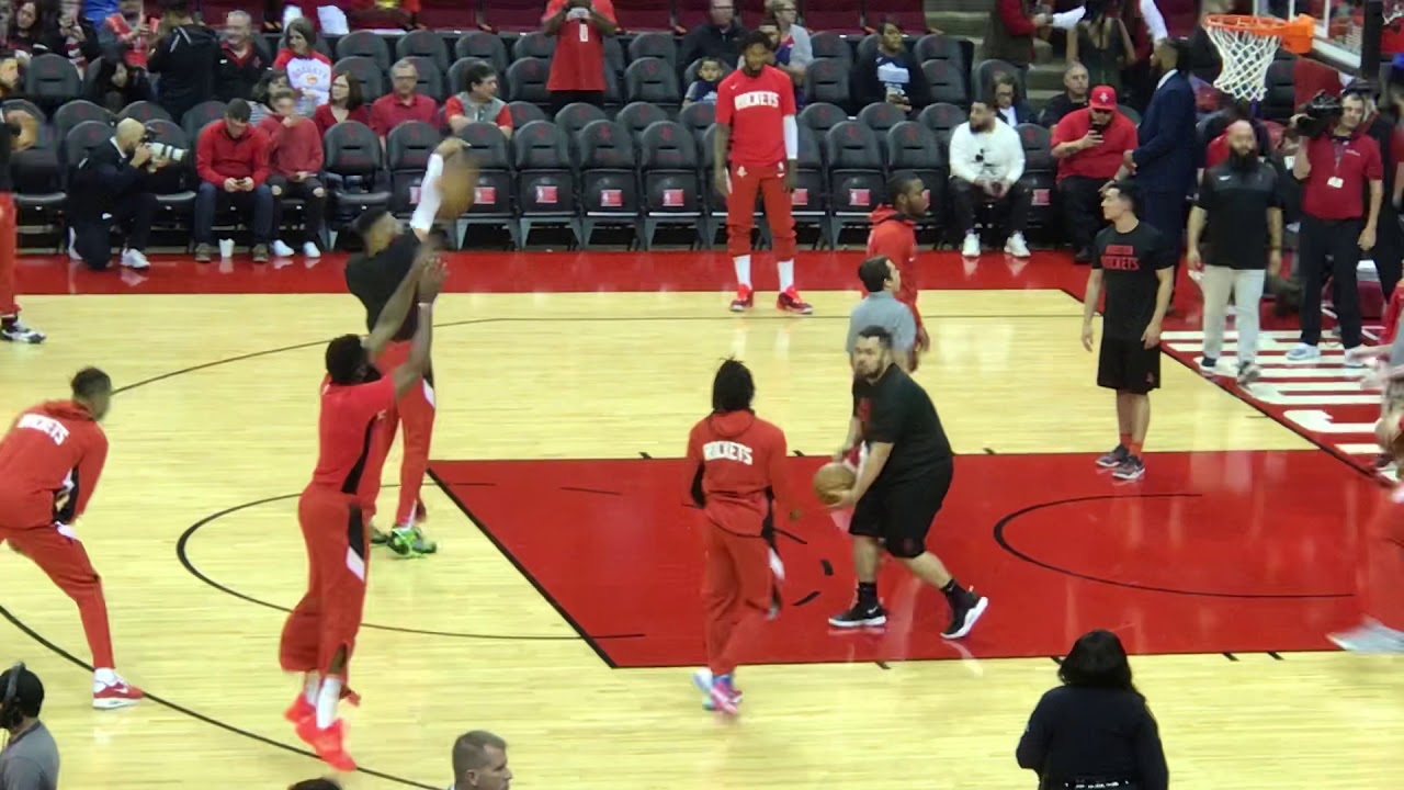 Rockets pregame warm up against Dallas Mavericks