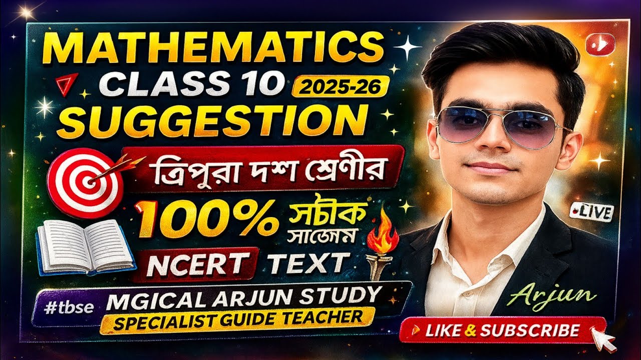 Mathematics class 10 Suggestion 2025-26 🎯 || ত্রিপুরা দশম শ্রেণীর গণিত সাজেশন 100% NCERT TEXT📖📚#tbse