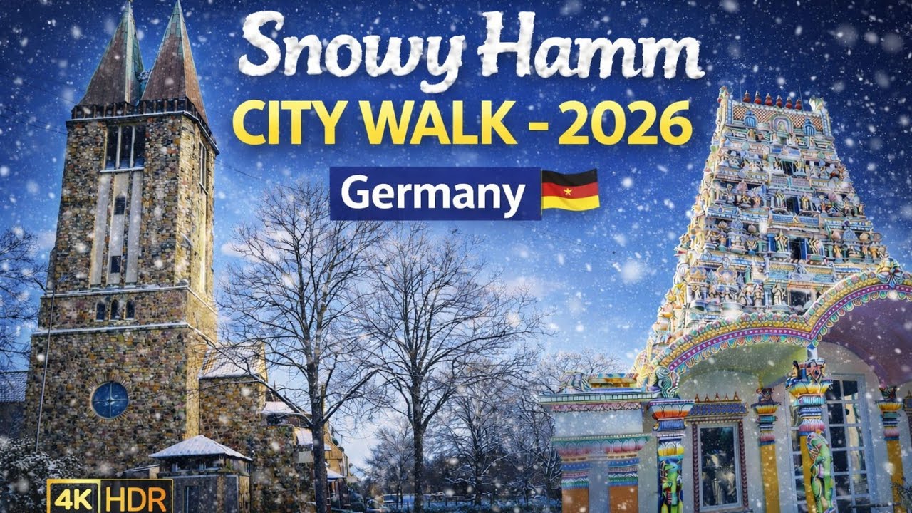 Snowy Hamm City Walk-2026 Germany 4KHDR#europe#travel #snow
