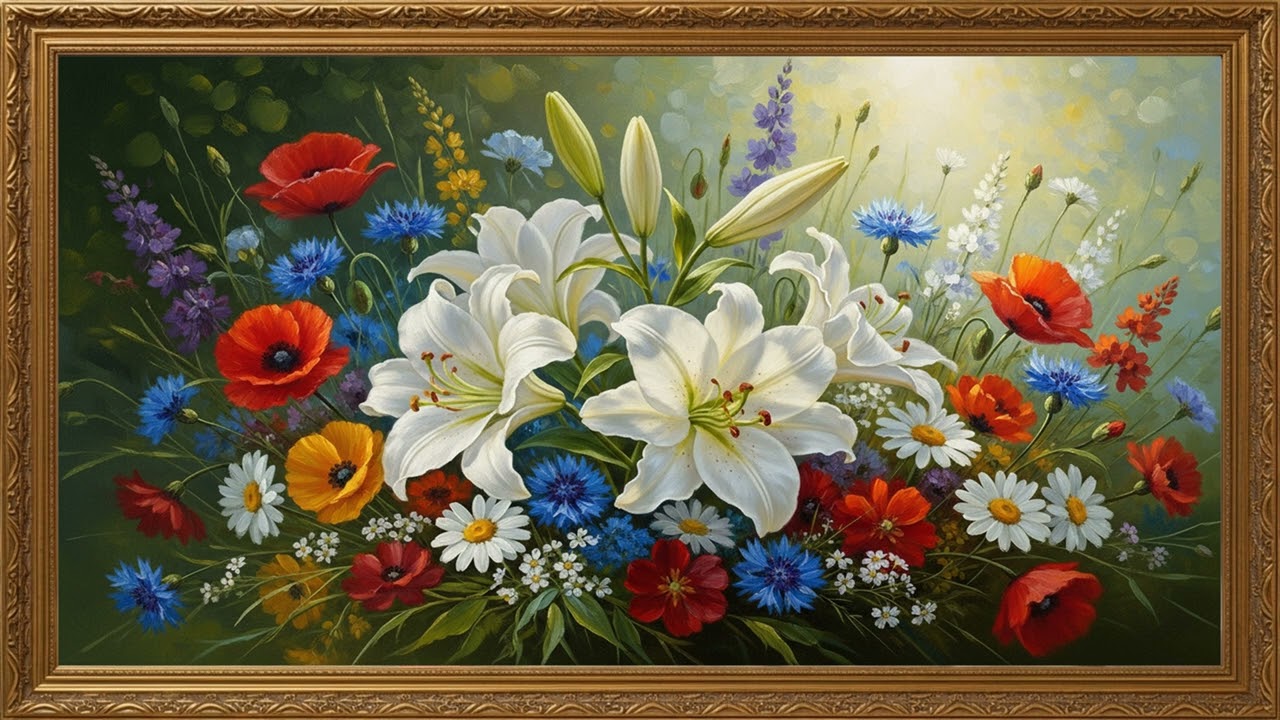 Classic Floral Garden Painting | Timeless Gallery Style Display