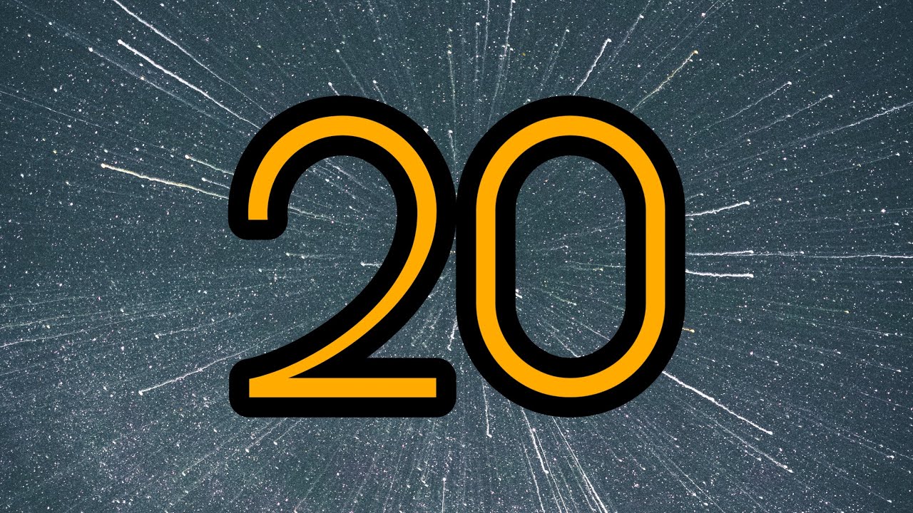 20 Second Timer ⏰ | Bright big yellow numbers and relaxing background music