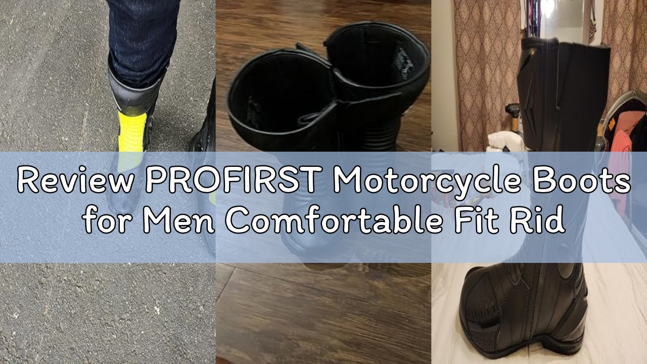 Review PROFIRST Motorcycle Boots for Men Comfortable Fit Riding Armored Boots with Zipper, Anti-Slip