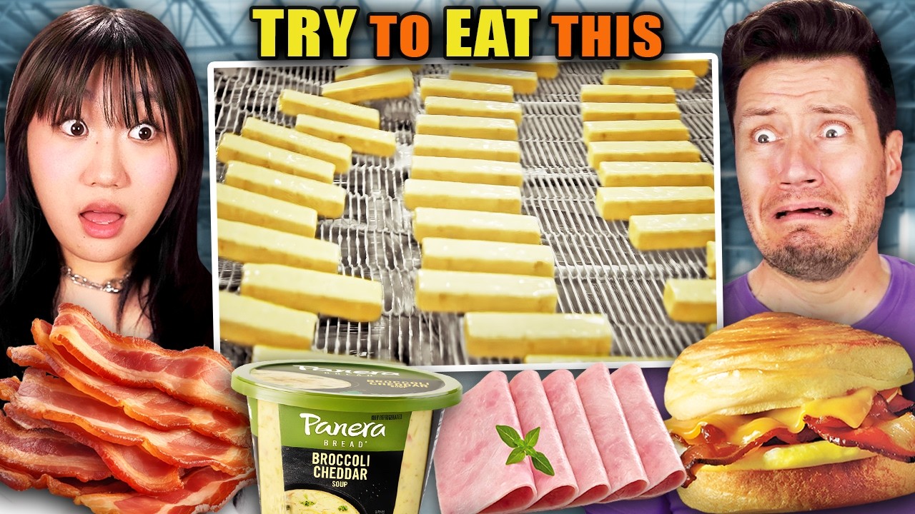 Try To Keep Eating While Watching How It's Made! (Bacon, Fish Sticks, Crickets)