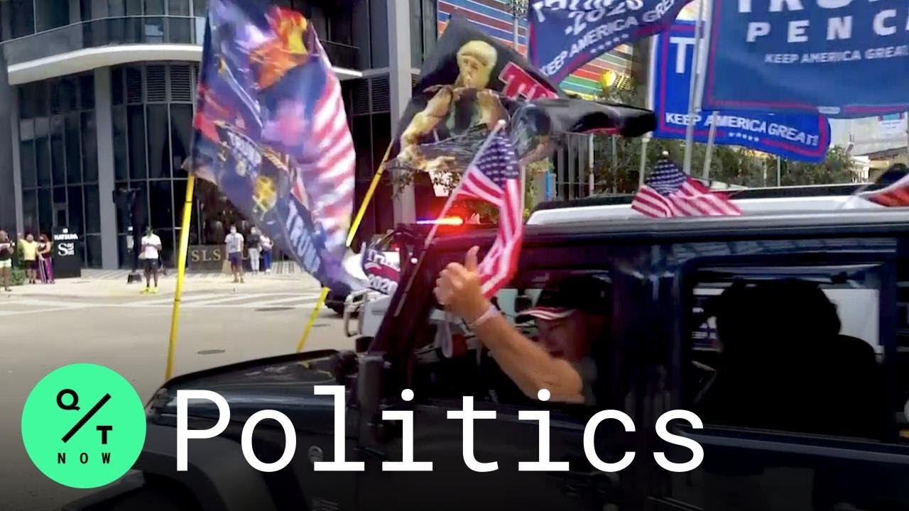 Trump, Biden Supporters Flood the Streets in Miami Ahead of Early Voting