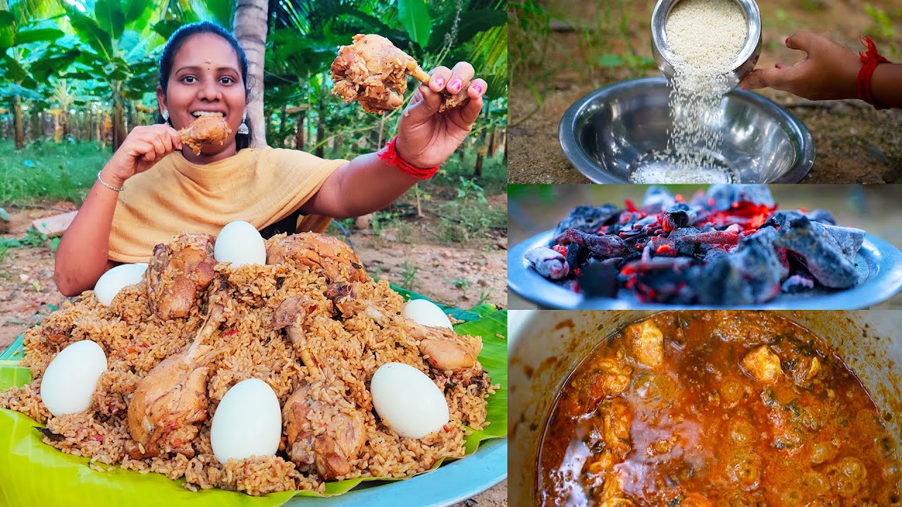AMBUR CHICKEN BIRYANI | Chicken Biryani In Ambur Style | Banana Leaf Cooking