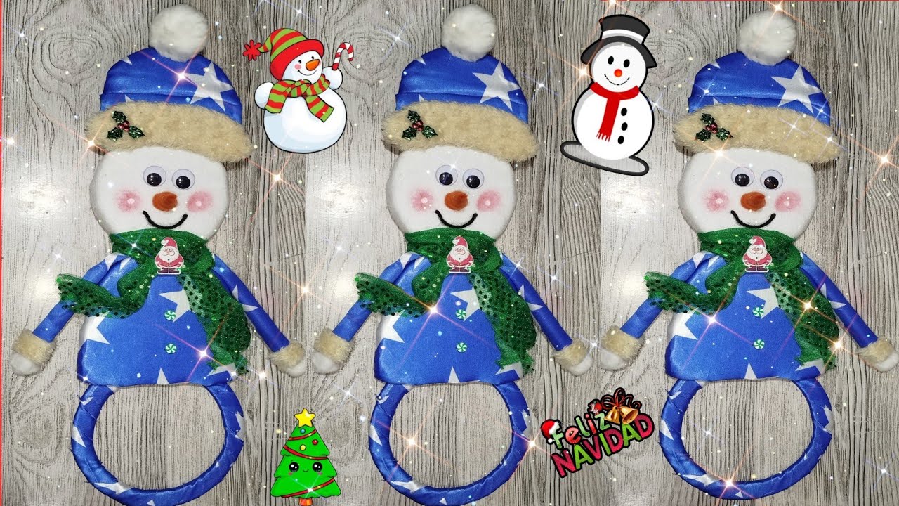 Muñeco de Nieve Toallero | Manualidades Navideñas con Cartón y Tela | Decoración Fácil y Económica