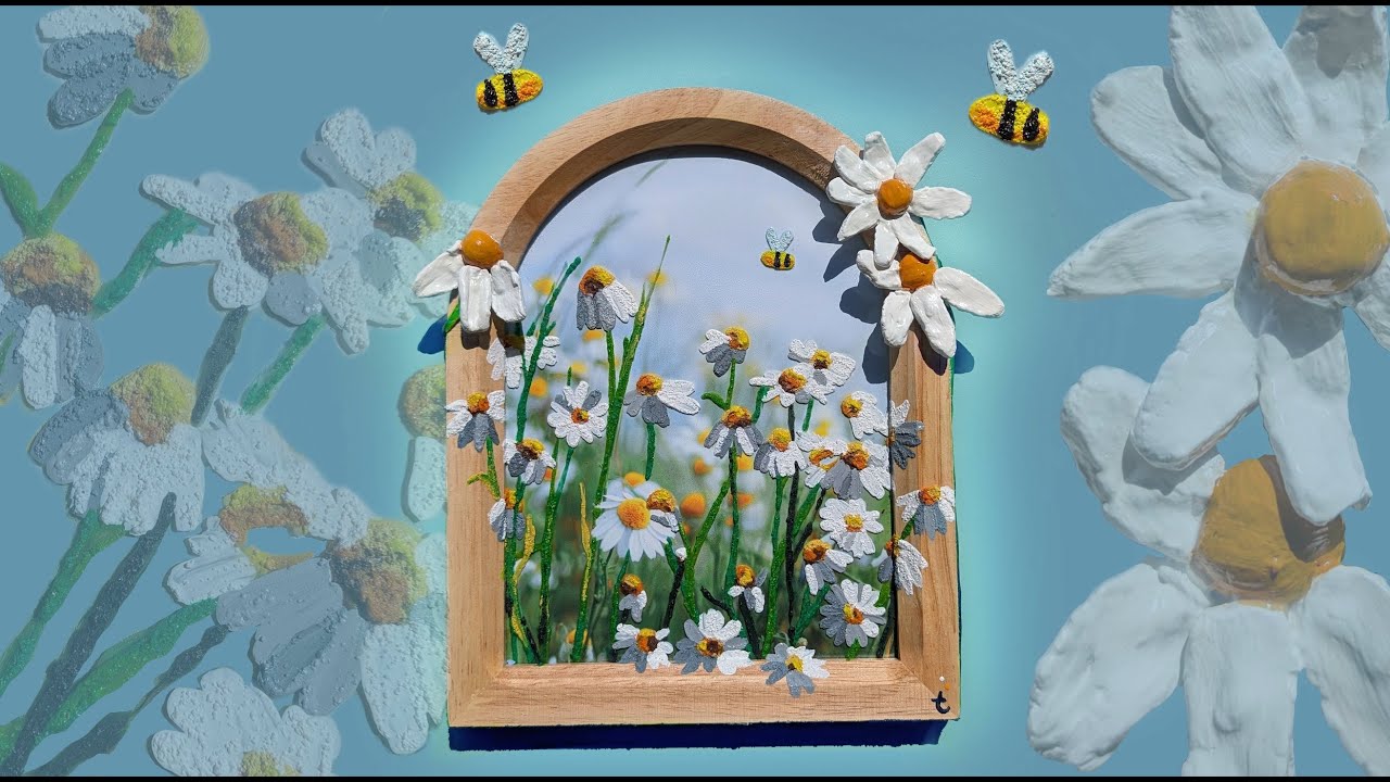 TUTO CADRE DIY : Peinture acrylique et argile autodurcissante 🌼🌿 