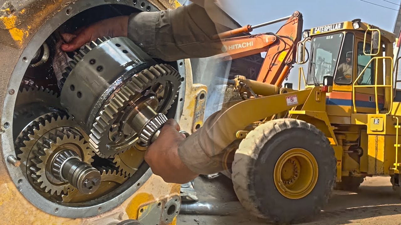 Expert mechanics FIX caterpillar wheel loader gearbox and transmission problem @skillsstories