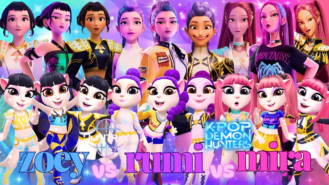 😈🎵 RUMI 🆚 ZOEY 🆚 MIRA  ➕ ANGELA 2 💖| ALL HUNTRIX | Cosplay Makeover