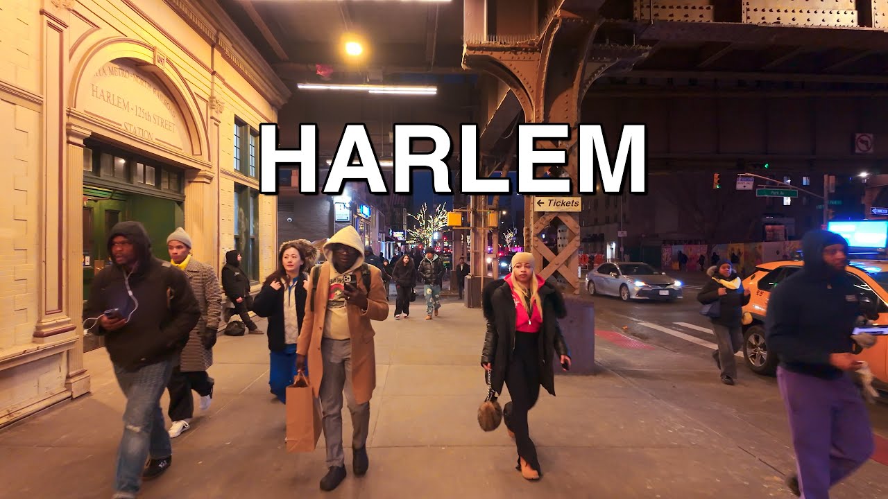 Harlem Night Walk. Sunset on 125th Street / January 2026