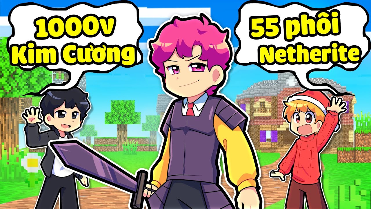 HIHA LẦN ĐẦU V&Agrave;O MEGA SMP TRONG MINECRAFT* HIHA FULL GI&Aacute;P NETHERITE  😎🤩