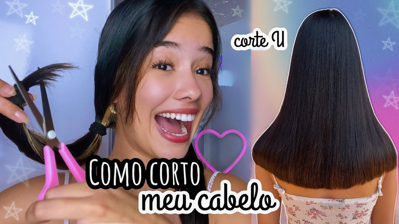 COMO CORTO meu CABELO SOZINHA ✂️✨ corte U com Pontas Cheias