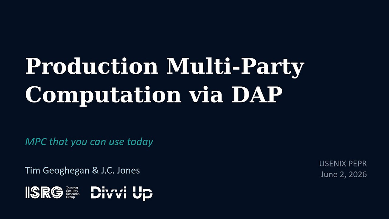 PEPR '26 - Production Multi-Party Computation via the Distributed Aggregation Protocol