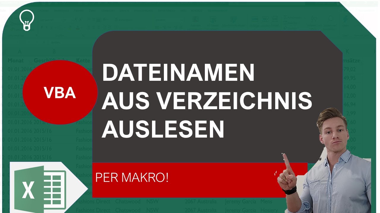 Excel VBA I Dateinamen eines Verzeichnisses mit VBA auslesen I Excelpedia