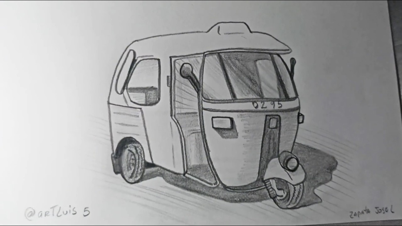 Cómo dibujar una mototaxi 🛺