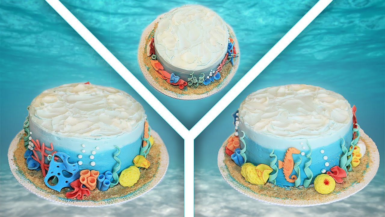 Ocean Inspired Cake - Ombre Cake