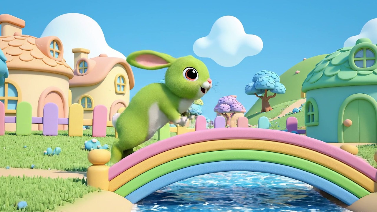 Five Little Rabbits Wiggle Wiggle Wiggle | Cute Animal Song & Nursery Rhymes