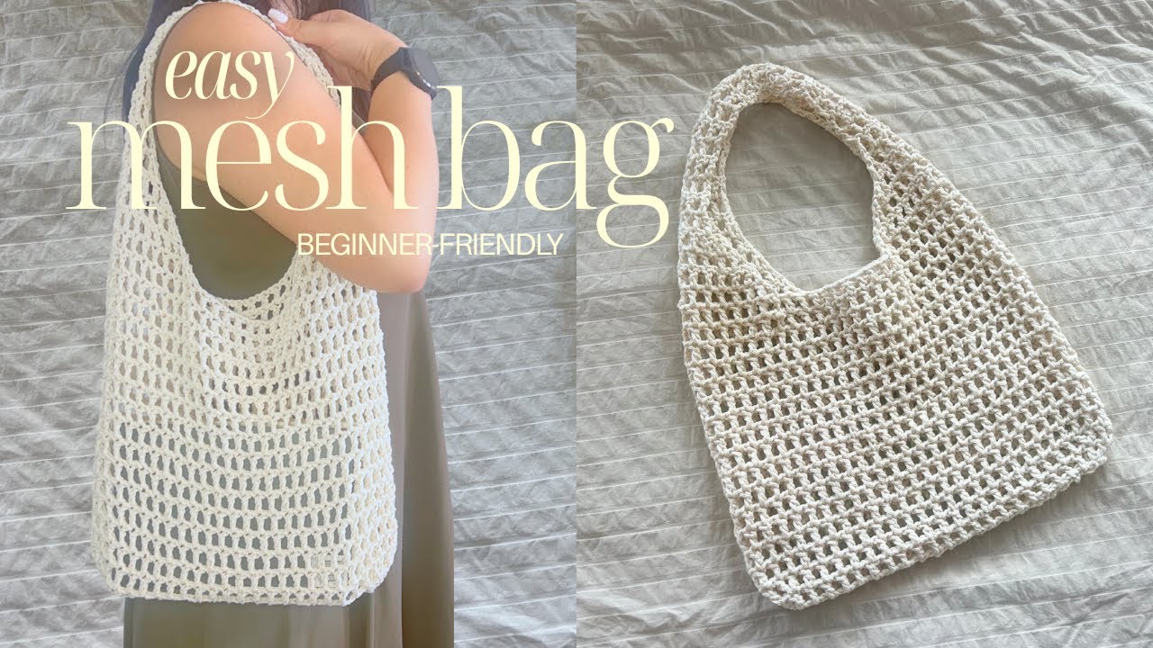 Quick and Easy Crochet Mesh Bag Tutorial | Beginner Friendly