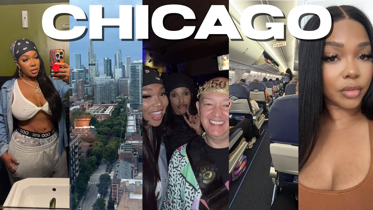 VLOG | CHICAGO FOR THE WEEKEND • 90s PARTY • TERRIBLE FOOD • DIVERTED FLIGHT | Gina Jyneen