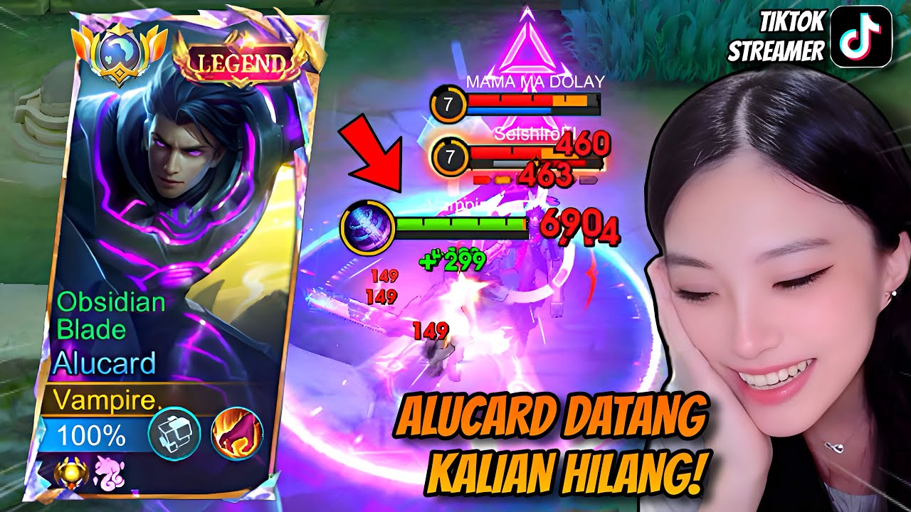 REAKSI STREAMER CEWEK SAAT DIJAGAIN ALUCARD VAMPIRE DI GOLD LANE 😳 | MLBB