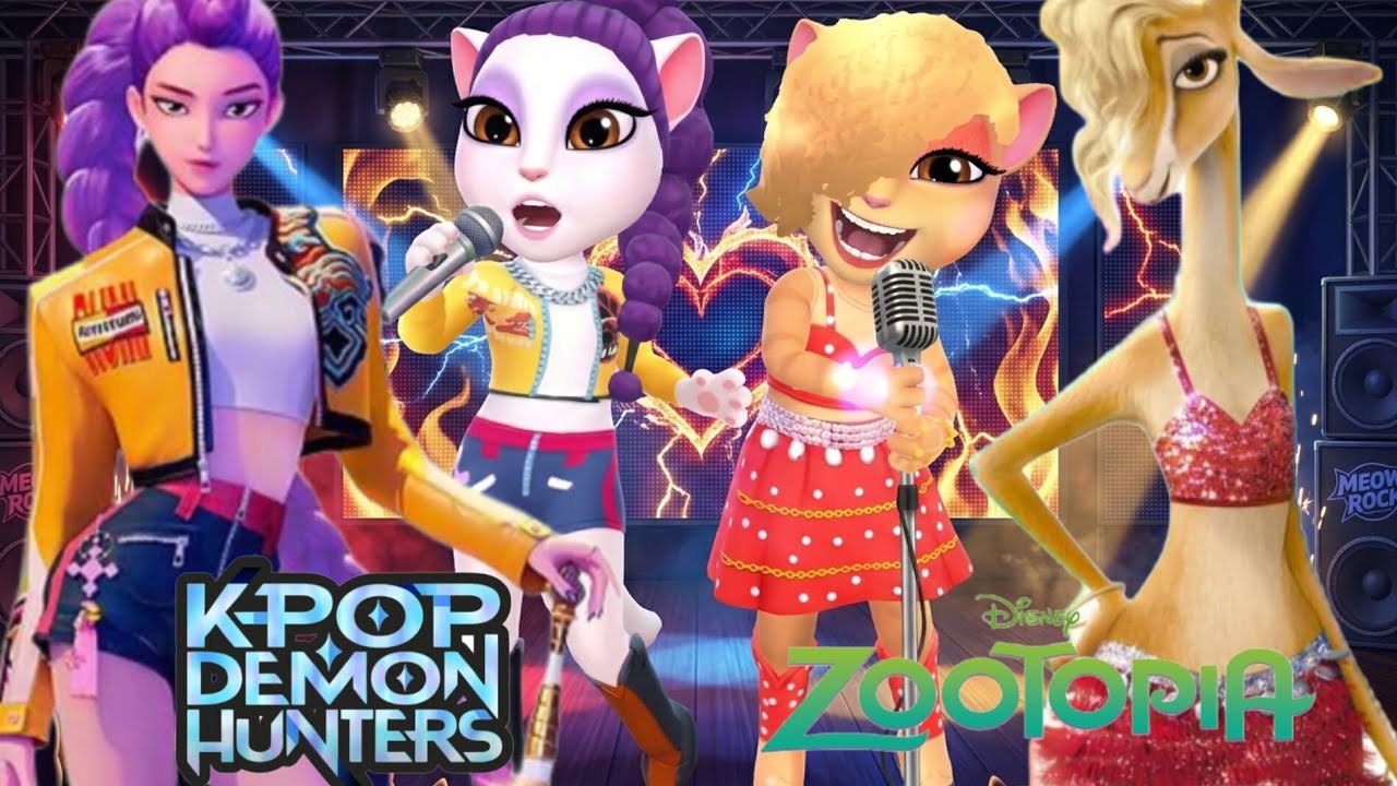K-Pop Rumi 💜 VS Rockstar Gazelle 🎸 | My Talking Angela 2 | Full Cosplay Battle