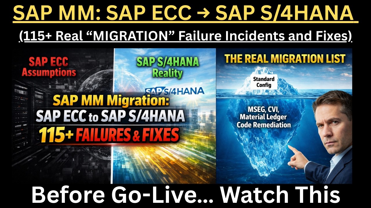SAP MM: ECC to S/4HANA Migration &ndash; 115+ Real Incidents You Must Know Before Go-Live (Complete Guide)