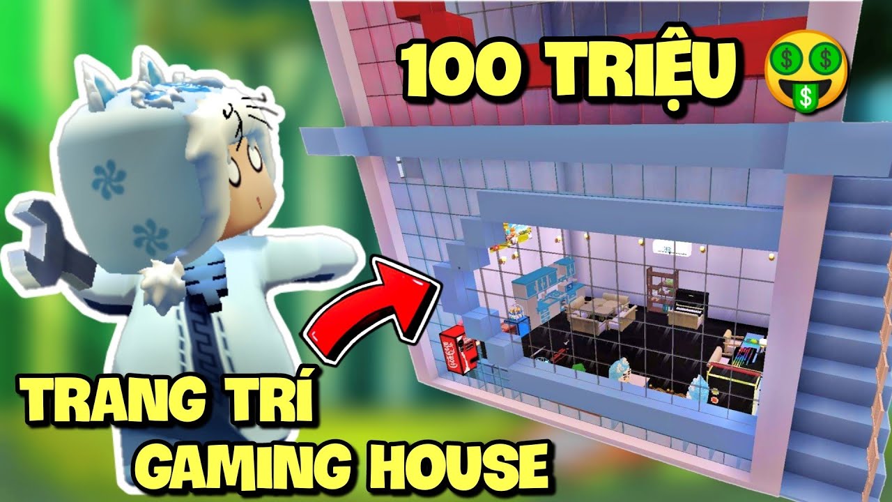 Meowpeo thử th&aacute;ch trang tr&iacute; Gaming House 100 triệu của Bee Team trong Mini World