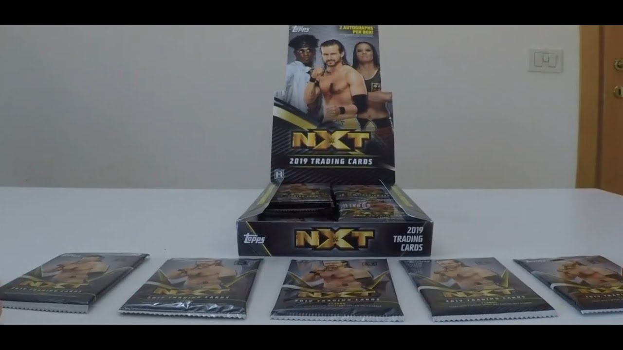 WWE NXT 2019 Hobby box Topps: ricommento il video del mio primissimo sbusto! 5 autografi invece di 2
