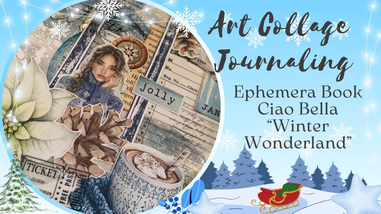 [ASMR] - Art Collage Journaling, Christmas Vintage Collage, Junk Journal Page, CIAO BELLA Journaling