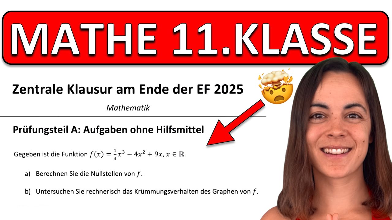 🚀🚀🚀 ZENTRALE PRÜFUNG 2026 Mathe 11.Klasse  | KLAUSUR am Ende der EF 2025 | Nullstellen, Krümmung