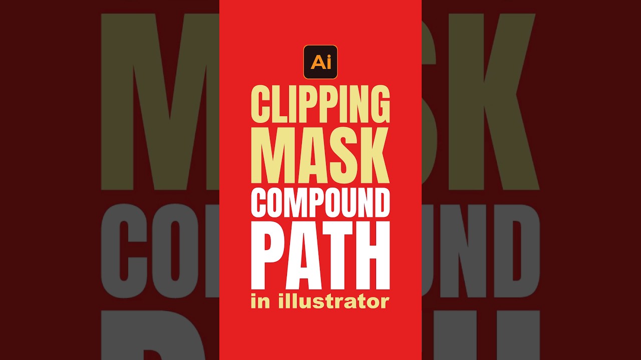Clipping Mask With Compound Path in Illustrator #illustrator #shortsfeed #tutorial #tips #shorts