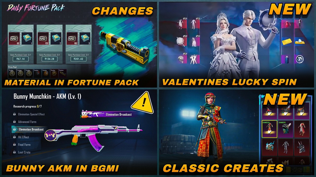 Bunny AKM in BGMI 😱 Fortune Pack Materials & Classic Crates Update