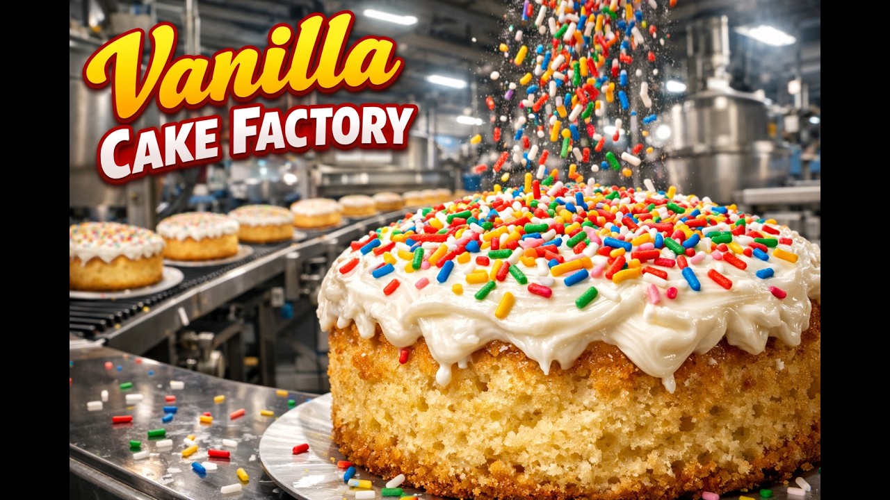 Amazing Vanilla Cake Production🍰