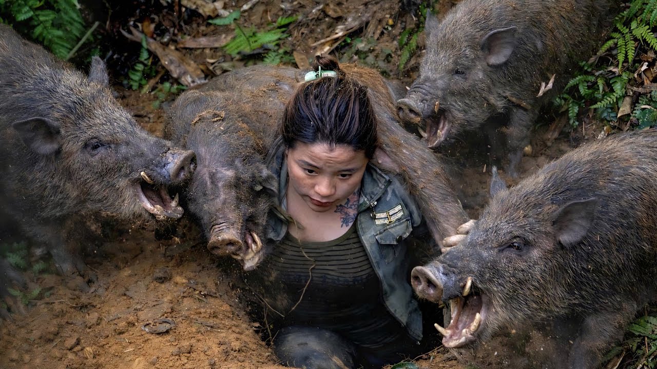 60 Days Facing the Deadly Wild Boar – Hunting, Trapping, and Wilderness Survival | phượng pú