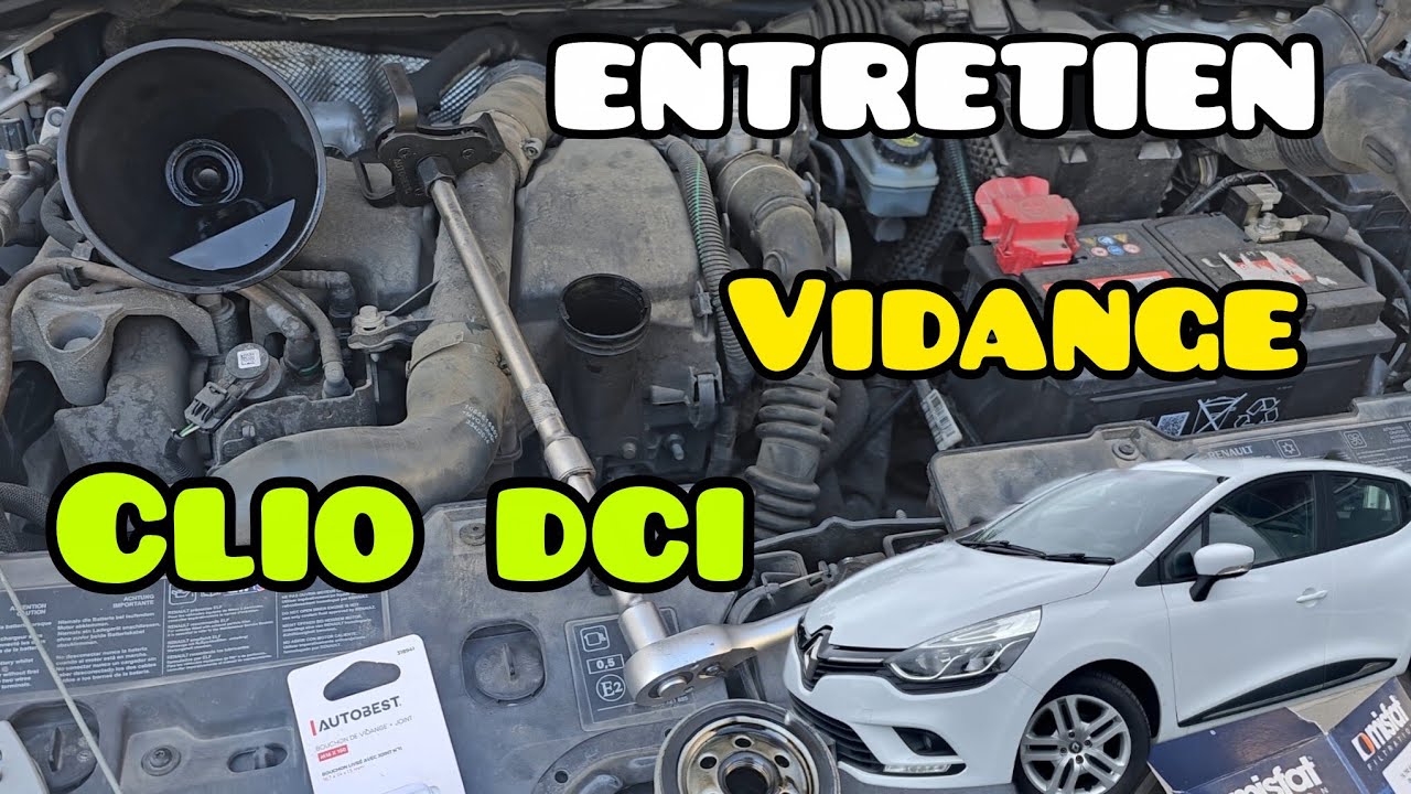 Révision complète Renault Clio 4 1.5 DCI — Vidange, filtres et reset entretien #Clio4 #Renault
