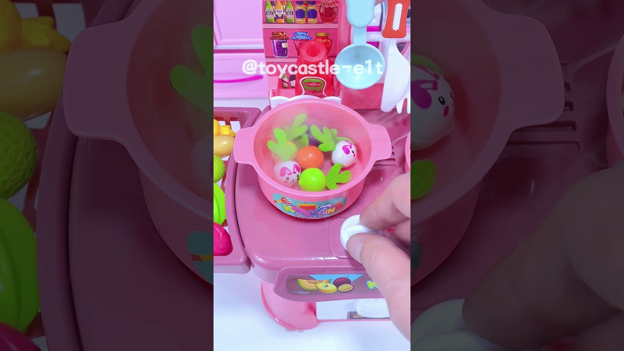 Satisfied Unboxing and Review Pink Kitchen Cooking Toy Set | ASMR #PretendPlay #toys #shorts