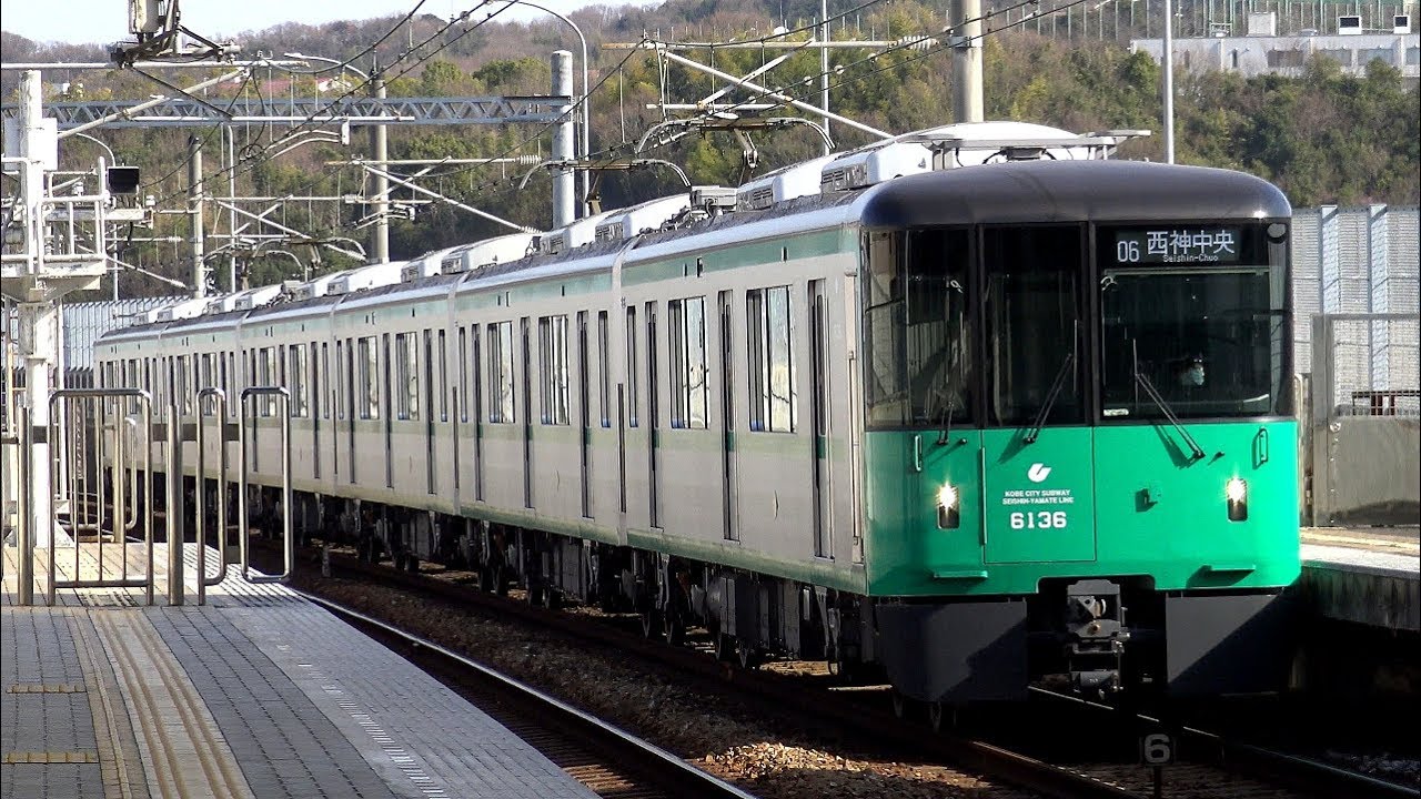【4K】神戸市営地下鉄6000形(日立ハイブリッドSiC適用-VVVF)到着・発車シーン集+車内映像付き走行音(空調作動) 2020.3