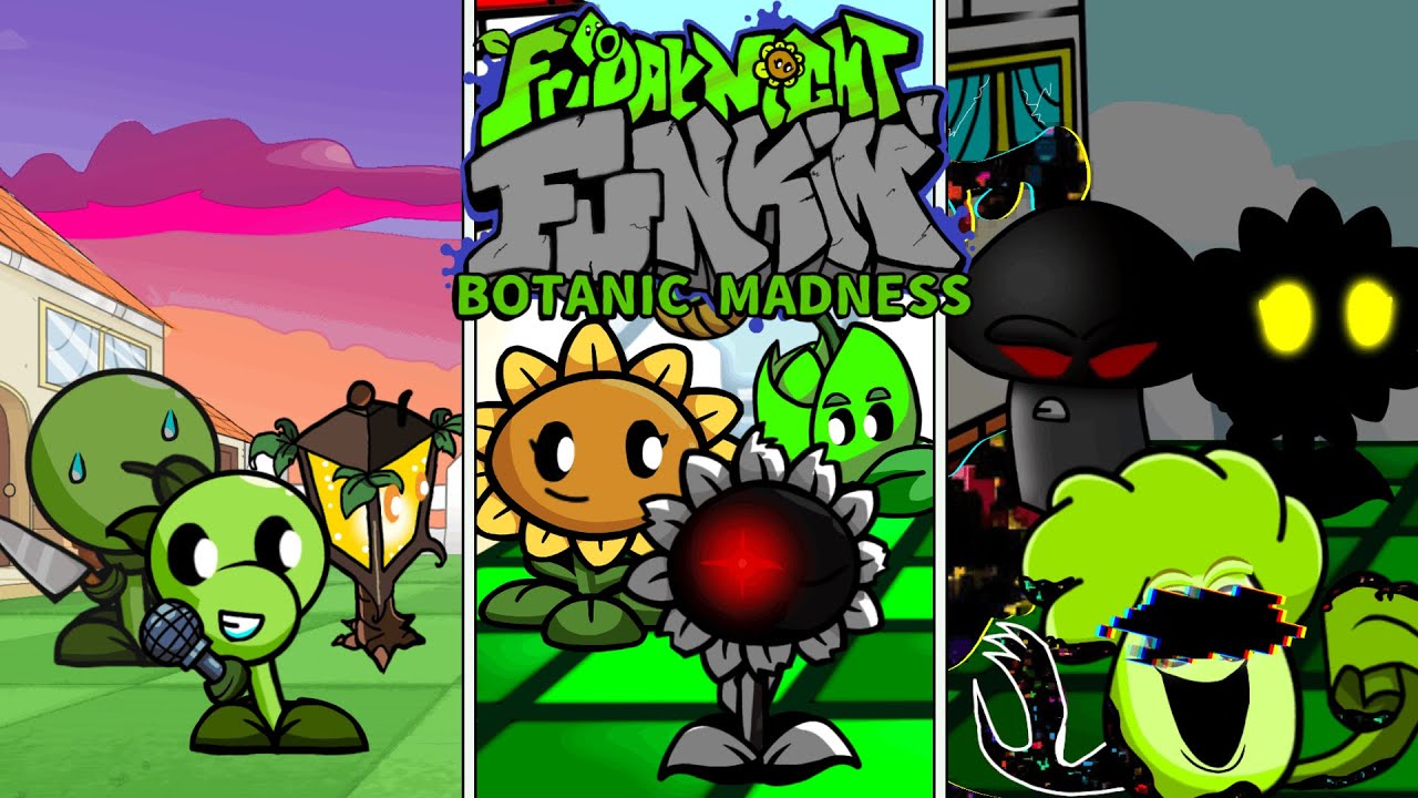 FNF: BOTANICAL MADNESS V1 // Plants vs Zombies mod // Pibby [Botplay] █ Friday Night Funkin' █