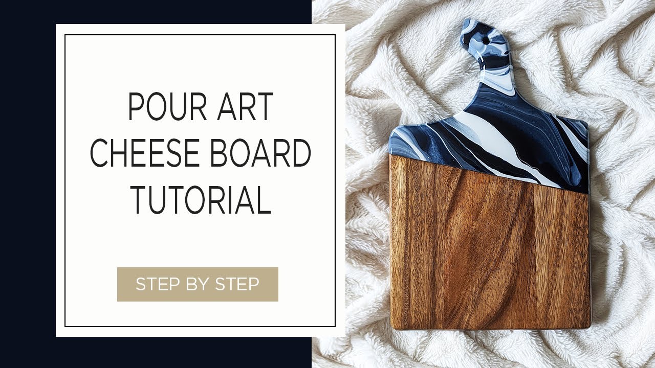 Pour art cheese board | DIY charcuterie acrylic marbled painted board