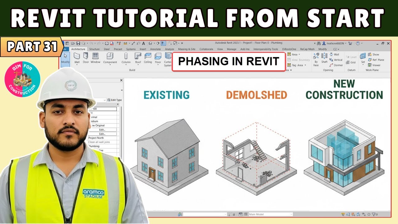 #31 Revit Tutorial: Understand Phasing and Phase filter in Revit