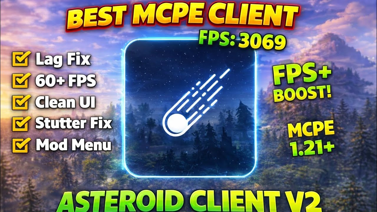 Asteroid Client V2 For MCPE 1.21+ [MOD MENU]