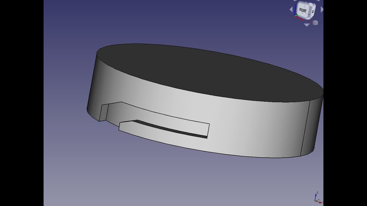 FreeCad Вырез на кривой поверхности
