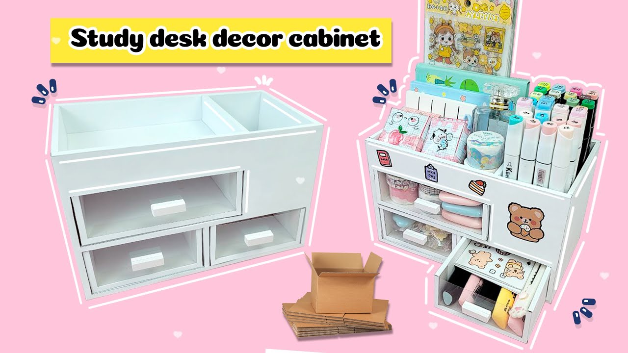 [Full] Cách làm Tủ decor từ bìa Carton // Quyển Sách Nhỏ