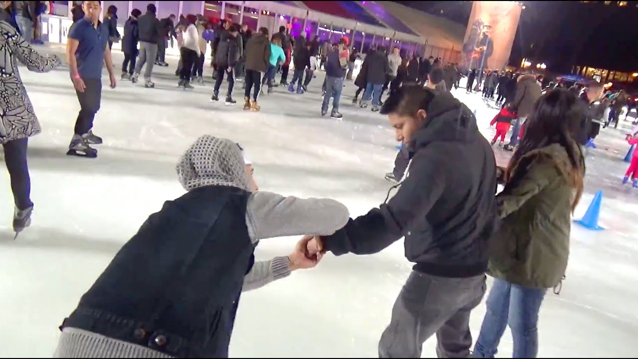 HOLDING PEOPLES HAND WHILE ICE SKATING!