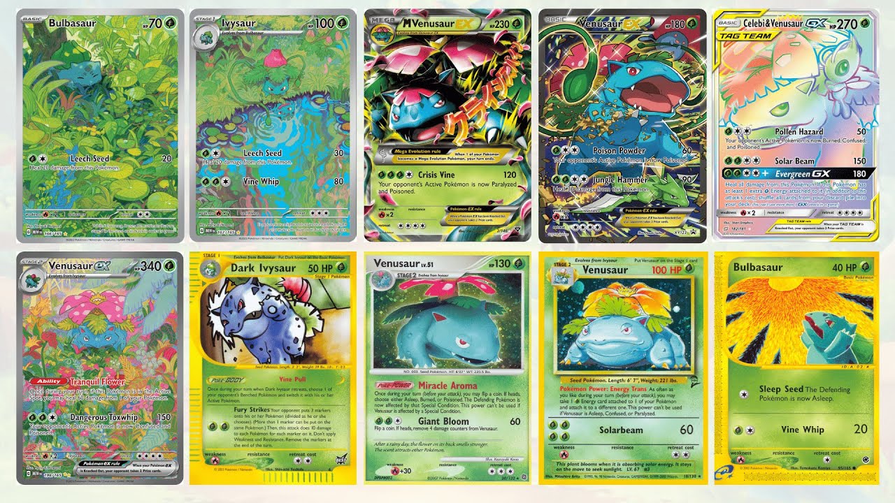 Pokemon TCG - All Venusaur Evolution Cards (Bulbasaur, Ivysaur, Venusaur)