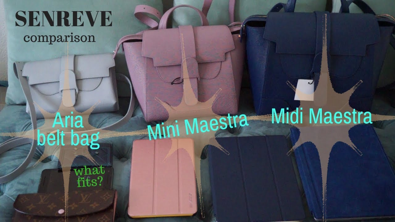 Senreve mini vs midi Maestra vs Aria belt bag | handbag comparison | what fits? | Save $100