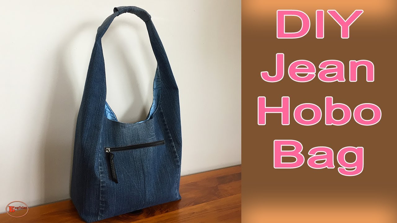 HOBO BAG FROM JEANS | HOBO BAG SEWING TUTORIAL | RECYCLE JEANS INTO BAGS | DIY BAG SEWING